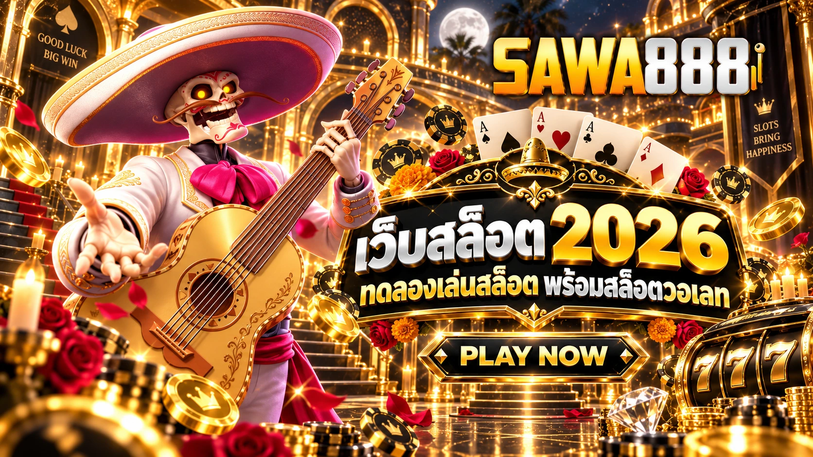 SAWA888 เว็บสล็อต 2026 ทดลองเล่นสล็อต สล็อตวอเลท รวมสล็อต PG และ PG Slot ครบในเว็บเดียว